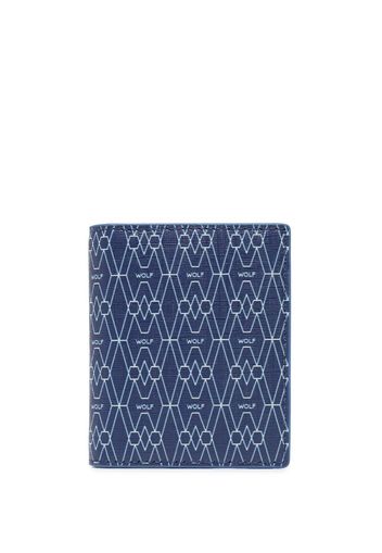 WOLF logo print cardholder wallet - Blu