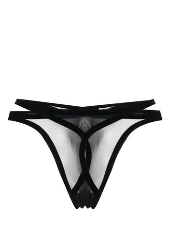 Wolford Tanga Flock Shaping - Nero