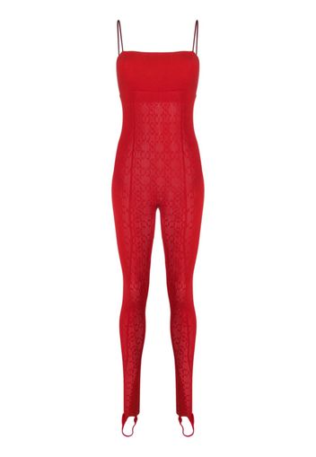 Wolford stirrup-feet warp-knit jumpuit - Rosso