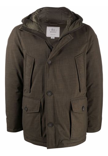 Woolrich hooded down-padded coat - Verde