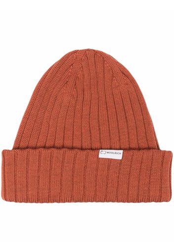 Woolrich ribbed-knit wool beanie - Arancione