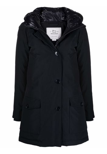 Woolrich hooded button-down coat - Blu