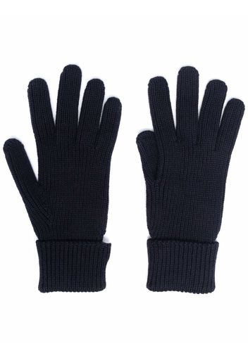 Woolrich logo knitted gloves - Blu