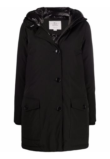 Woolrich hooded button-down coat - Nero