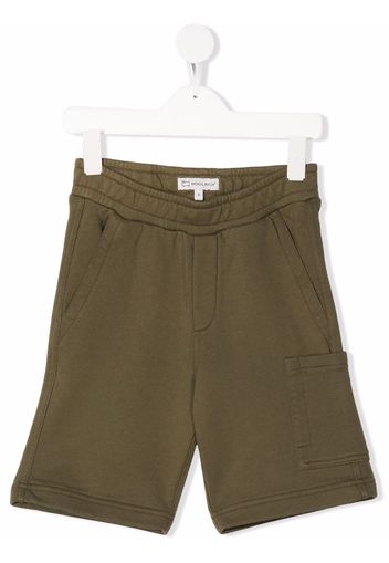 Woolrich Kids patch-pocket organic cotton shorts - Verde