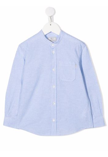 Woolrich Kids stripe-print pocket shirt - Blu