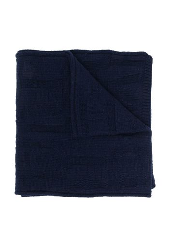 Woolrich Kids debossed monogram scarf - Blu