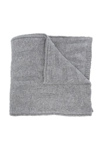 Woolrich Kids debossed monogram scarf - Grigio