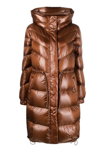 Woolrich zip-up hooded padded coat - Marrone