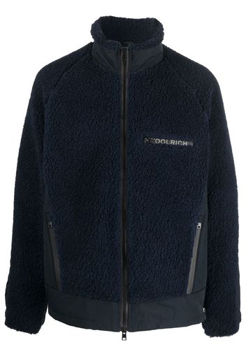 Woolrich logo-print sherpa jacket - Blu