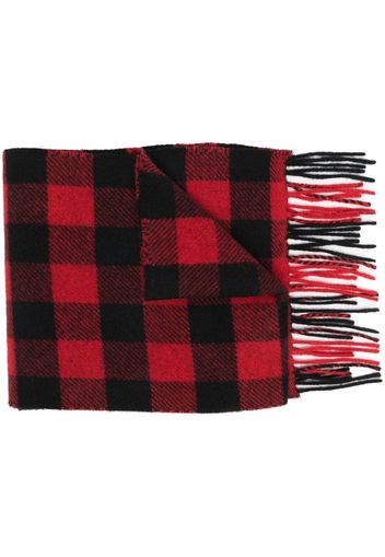 Woolrich check-pattern fringed-edge scarf - Rosso