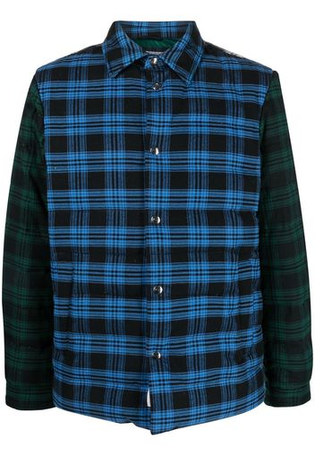 Woolrich panelled check-pattern shirt jacket - Verde