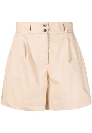 Woolrich pleat-detail high-waisted shorts - Toni neutri