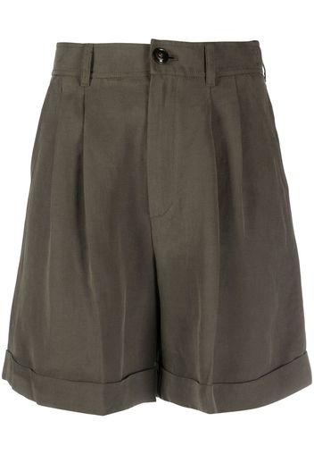 Woolrich pleated turn-up shorts - Verde