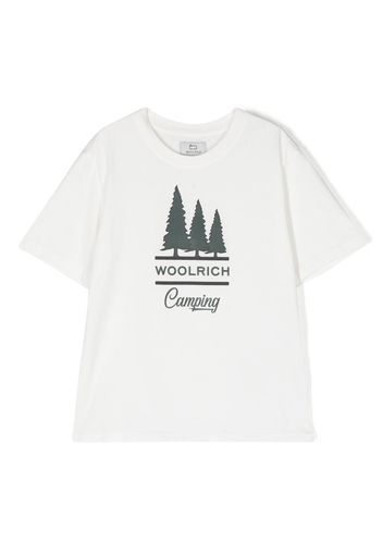 Woolrich Kids Road Trip logo-printed t-shirt - Bianco