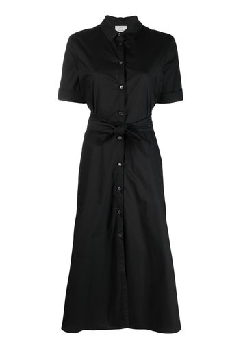 Woolrich tied-waist poplin shirt dress - Nero