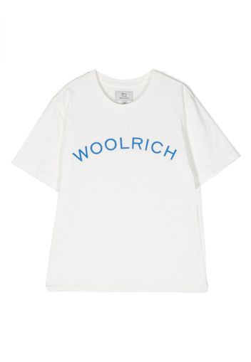 Woolrich Kids varsity logo-print t-shirt - Bianco