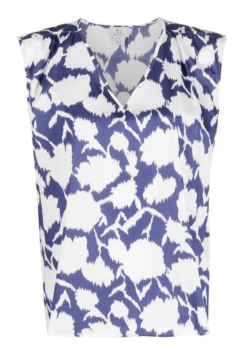 Woolrich graphic print V-neck blouse - Bianco