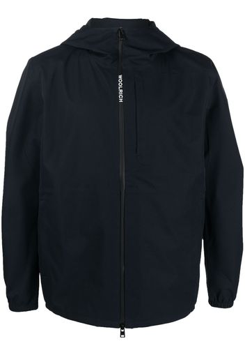 Woolrich logo-print hooded jacket - Blu