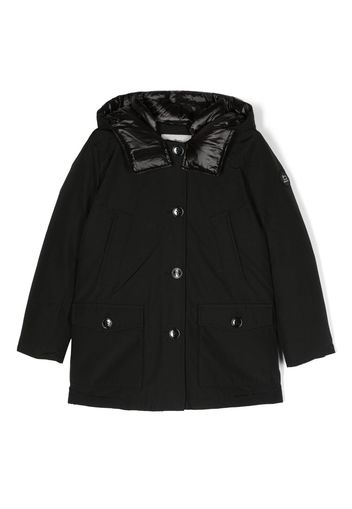 Woolrich Kids Cappotto monopetto con applicazione - Nero