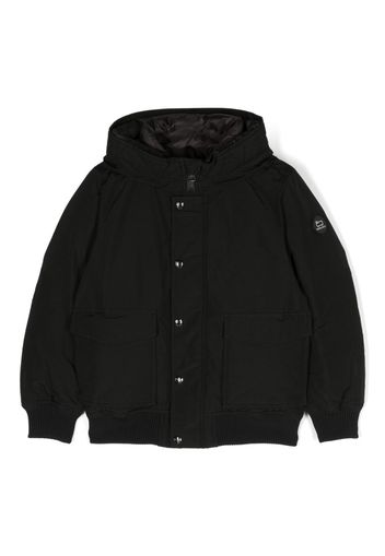 Woolrich Kids buttoned hooded bomber jacket - Nero