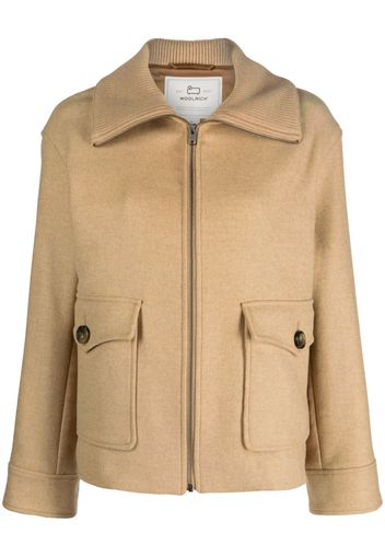 Woolrich zip-up ribbed-collar jacket - Toni neutri