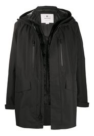 layered padded raincoat