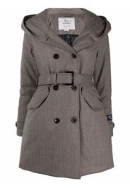 Woolrich hooded double-breasted coat - Marrone