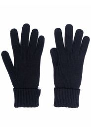 Woolrich logo knitted gloves - Blu