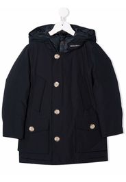 Woolrich Kids collar-logo hooded padded coat - Blu