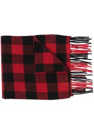 Woolrich check-pattern fringed-edge scarf - Rosso