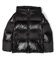 Woolrich Kids contrasting panel high-shine padded coat - Nero