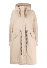 Woolrich CHECK LINED LONG PARKA - Toni neutri