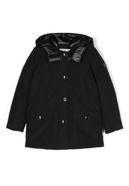 Woolrich Kids Cappotto monopetto con applicazione - Nero