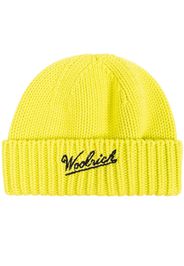 Woolrich logo-intarsia beanie - Giallo