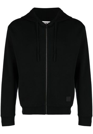 Wooyoungmi jersey-knit drawstring zipped hoodie - Nero
