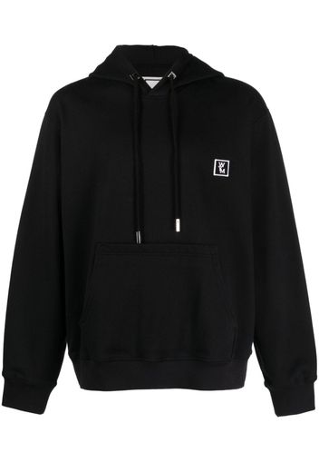 Wooyoungmi logo-print cotton hoodie - Nero