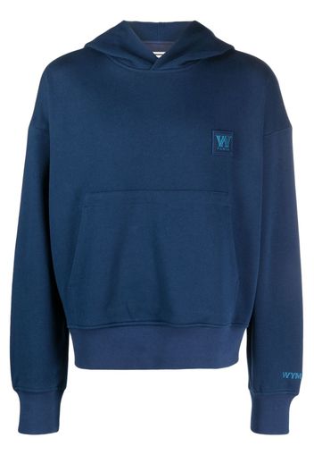 Wooyoungmi embroidered-logo cotton hoodie - Blu