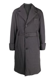 Wooyoungmi Trench imbottito con placca logo - Grigio