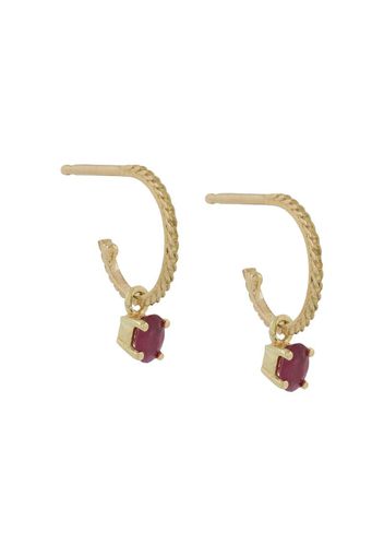 18kt yellow gold ruby Canale Grande hoop earrings