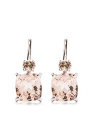 Wouters & Hendrix Gold 18kt white gold diamond and morganite earrings - Argento