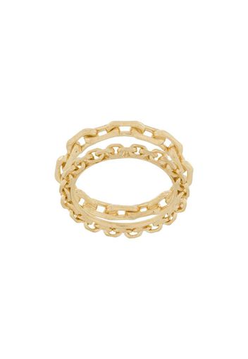 chain-embellished stacked ring