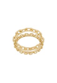 chain-embellished stacked ring