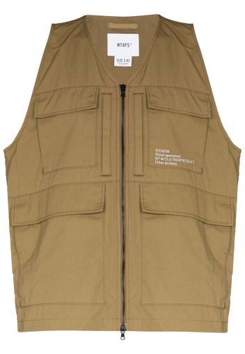 WTAPS Gilet con stampa - Marrone