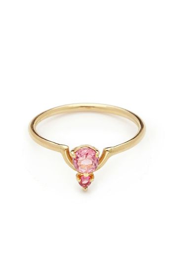 WWAKE 14kt yellow gold Nestled pink sapphire and tourmaline ring - Oro