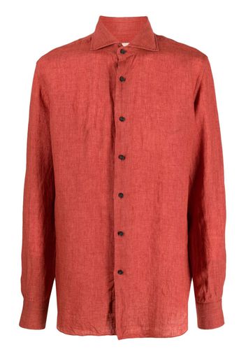 Xacus long-sleeves linen shirt - Arancione