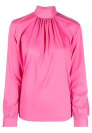 Xacus gathered-detail high neck blouse - Rosa