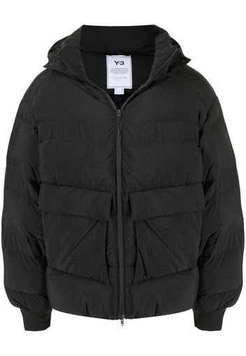 Y-3 logo-print puffer jacket - Nero