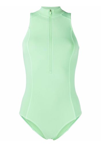 Y-3 zip-detail swimsuit - Verde