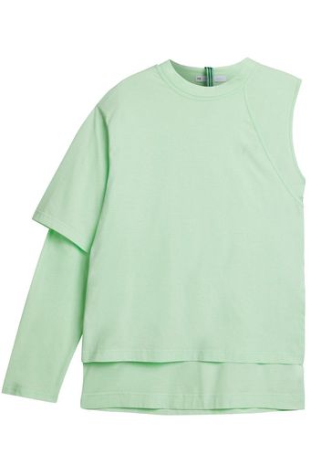 Y-3 T-shirt asimmetrica a strati - Verde